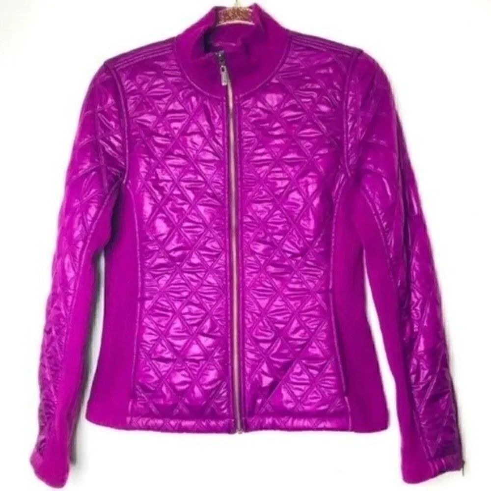 PranaโFushiaโquiltedย pufferโjacketโSmallโBoxOโmaroonโinsulated